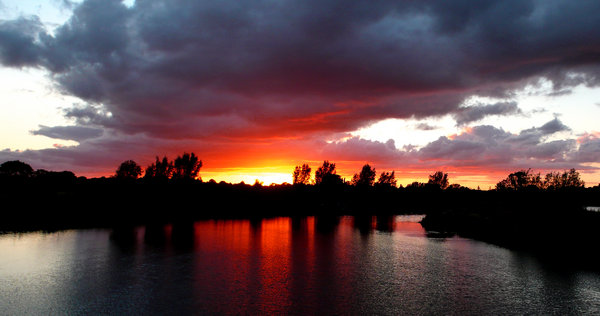 sunset over the Juble river