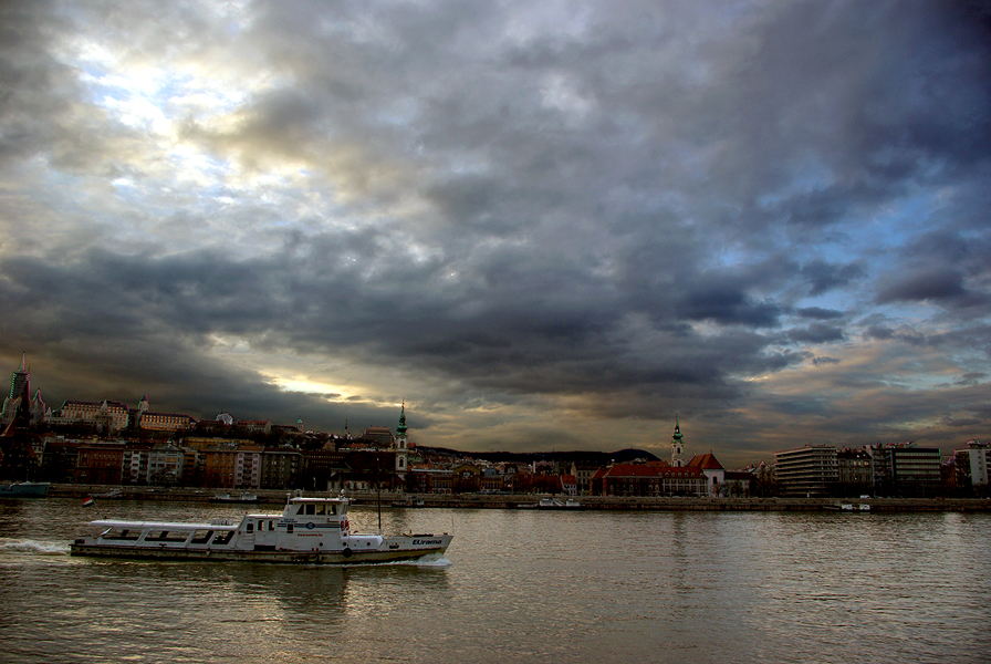 Winter clouds with Danube
