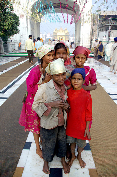 Children at the Golden Temple, Amritsar, India