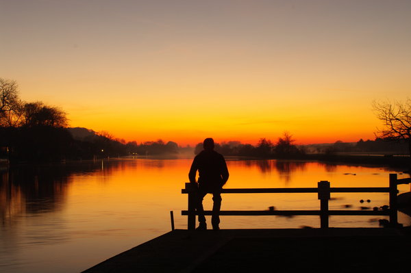 Dusk View of Thames River near Little Marlow - Buckinghamshire