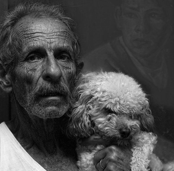 Father, son and pet...