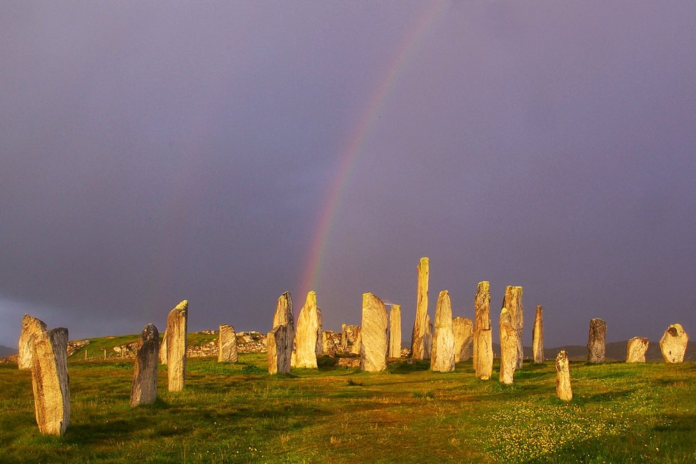 Rainbow and Standing Stones at Calanais