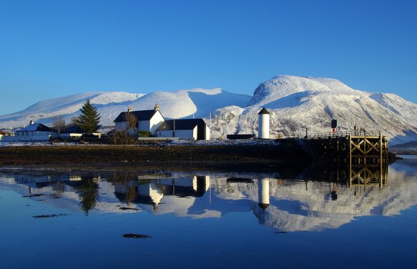 A snowy Ben Nevis from Corpach, near Fort William