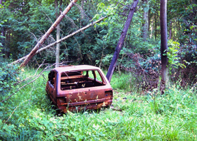 Burnt out car