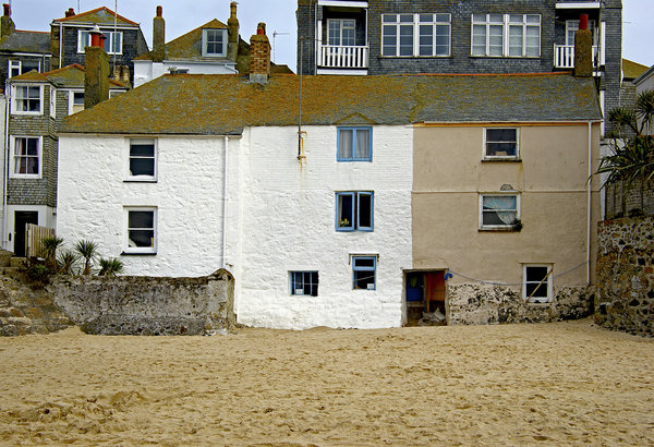 Houses on the beach, St Ives Harbour , Cornwall