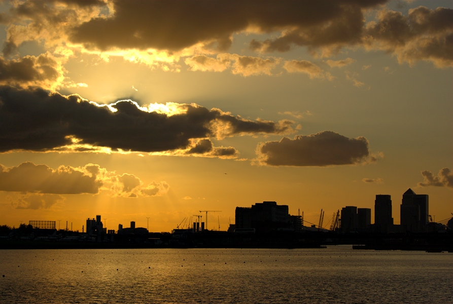 London Docklands in gold