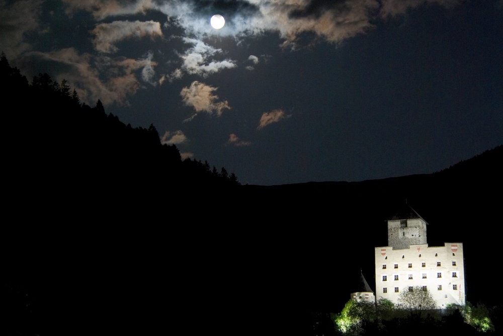 Moon over Landeck Castle, Austria