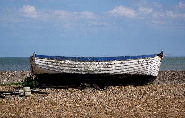 Blue & White Boat