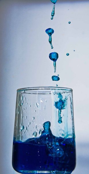 Blue water drops