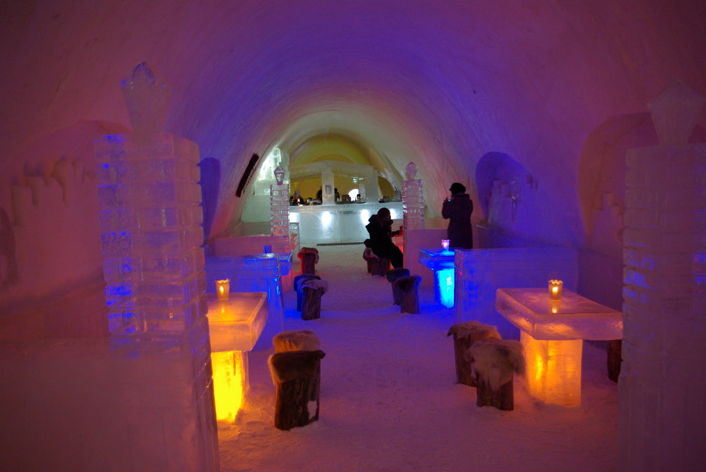 Inside the snowcastle in Kemi, Finland