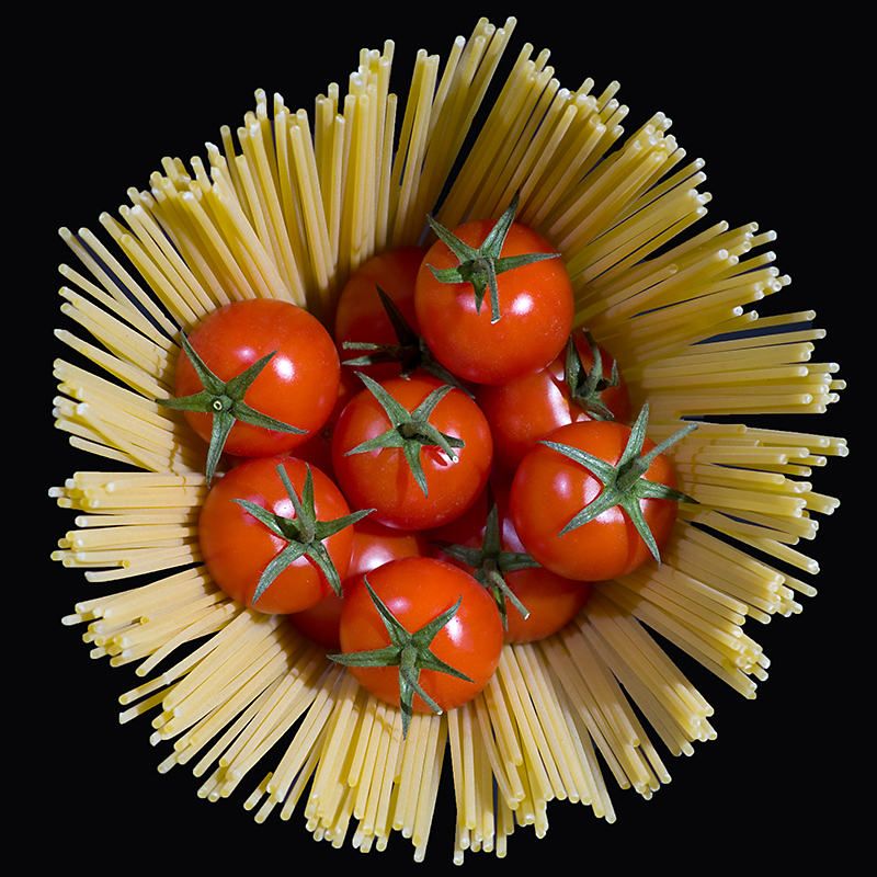 Tomatoes and spaghetti