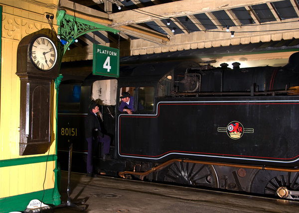 Steam at night and under the lights.