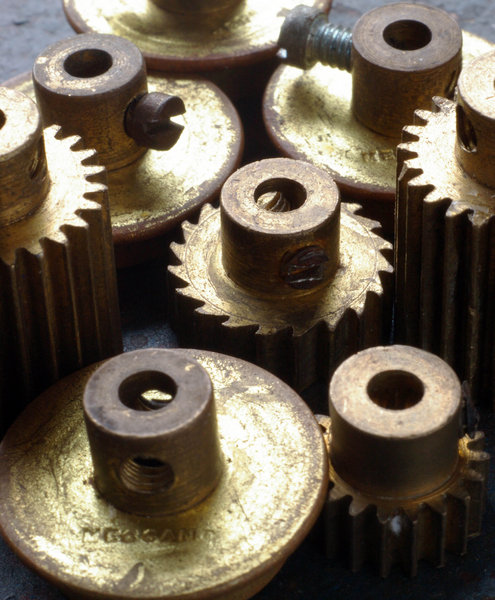 Brass cogs and wheels