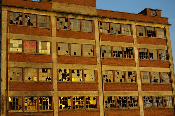 Derilict mill building at Plymouth docks