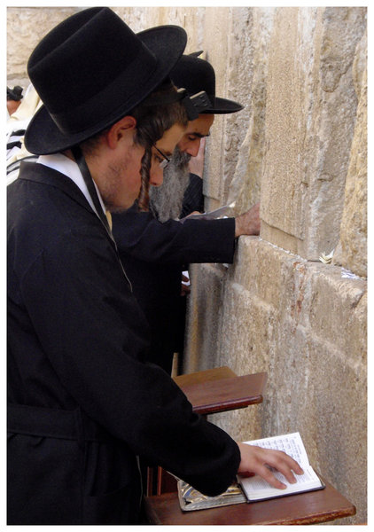 Jewish men at the Wailing Wall, Jerusalem