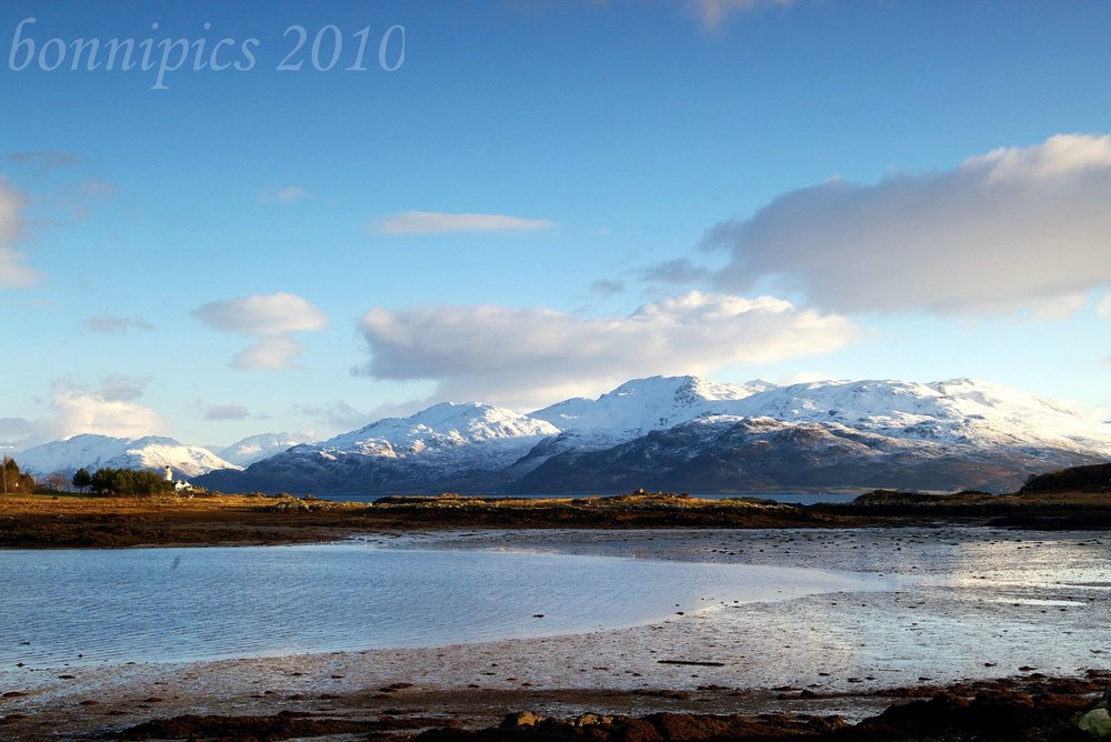 Snow Covered Hills around Khoydart and Wester Ross