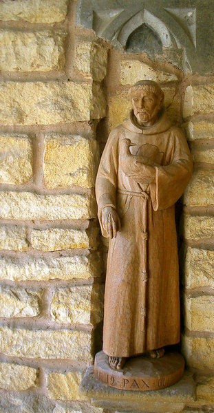 Wooden statue of St Francis
