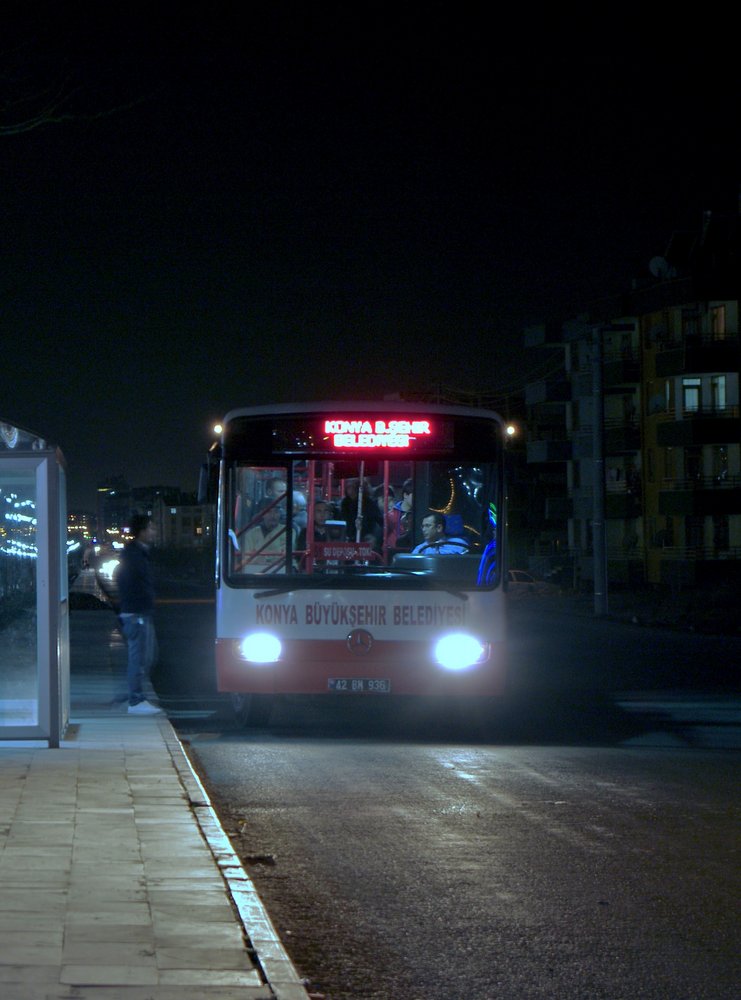 Bus Stop at Night