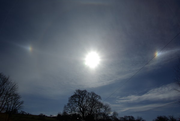 Sundogs and halo.