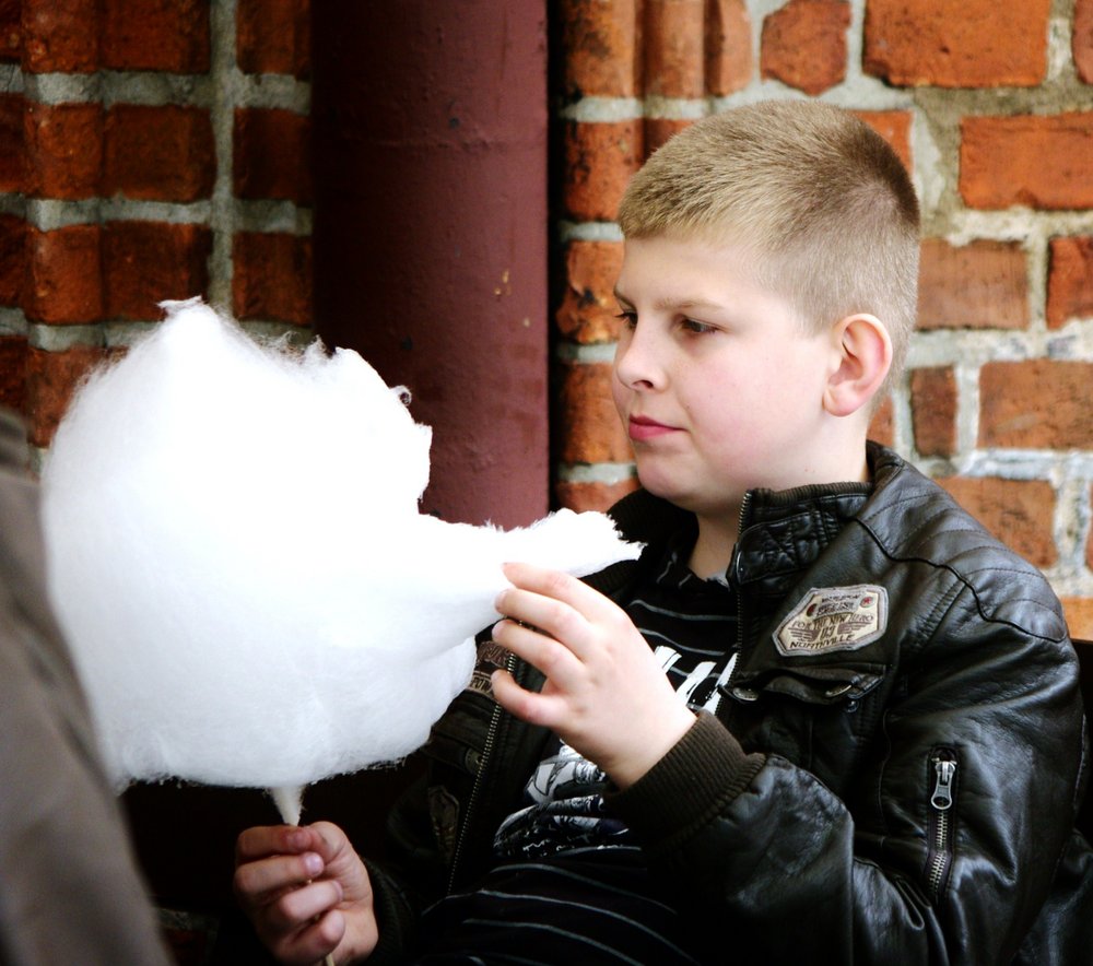 A boy with his cotton candy