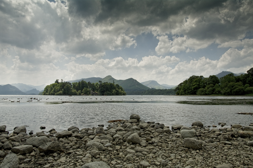Derwent Water as the weather improves
