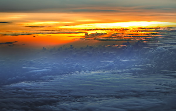 Aerial sunset