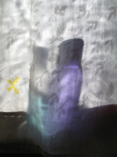 Vase and curtain