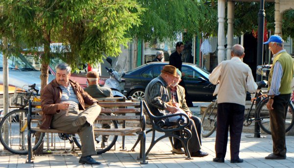Chatting and relaxing on a sunny sunday