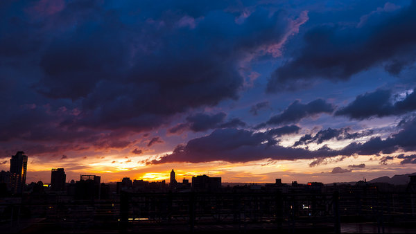 sunset during typhoon