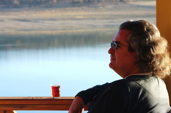 Enjoying the tea and the scenery