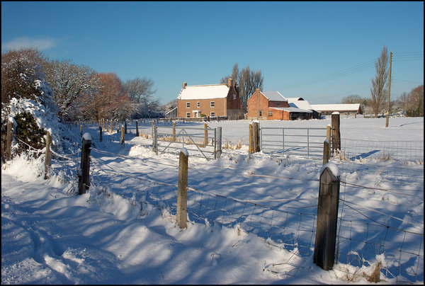 Farmhouse in the Snow