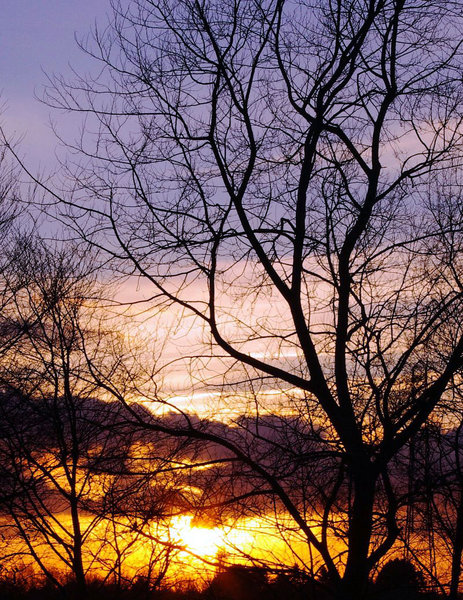 Late afternoon winter sunset