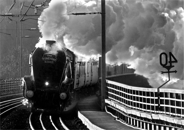 Steam and winter sunshine