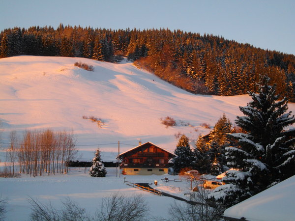Sunset on the snow