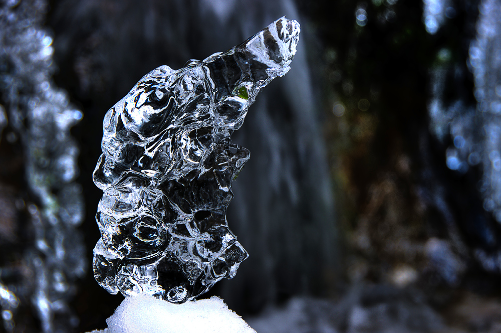 Time, Water, Temperature --> Sculpture