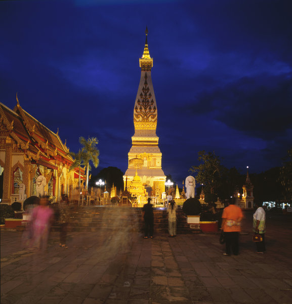 temple at dusk