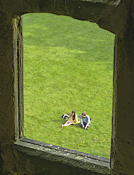 Through a window