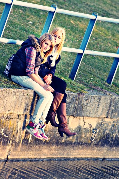 By the river