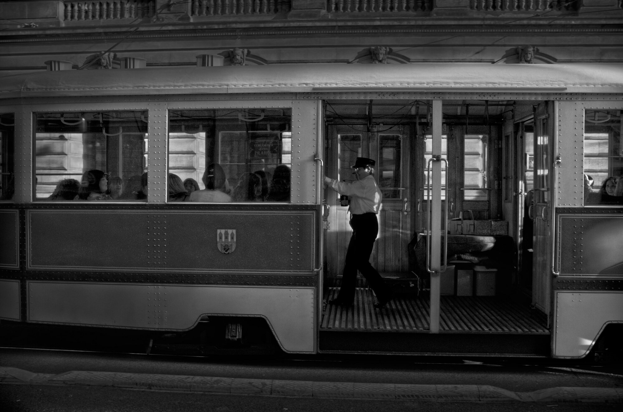 In the tram