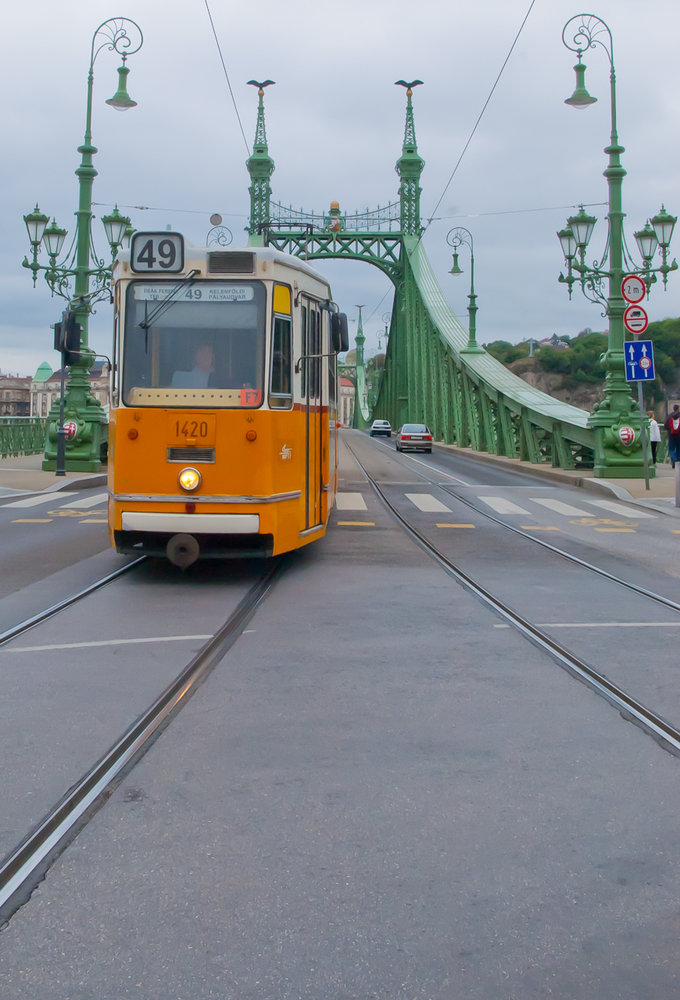 Tram on the bridge