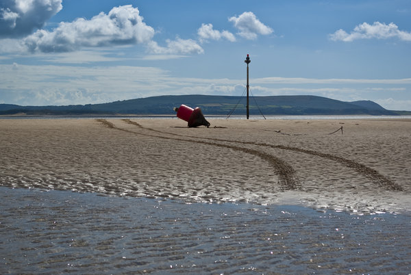 Burry Port Beach looking towards the Gower