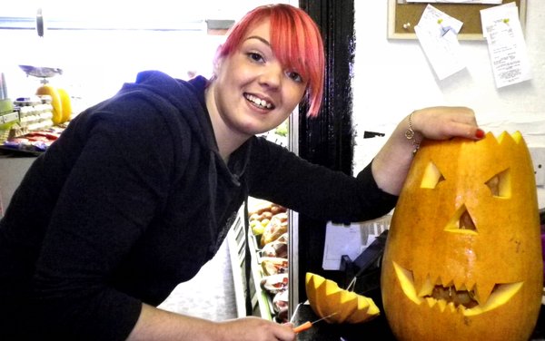 Nicky and her pumpkin