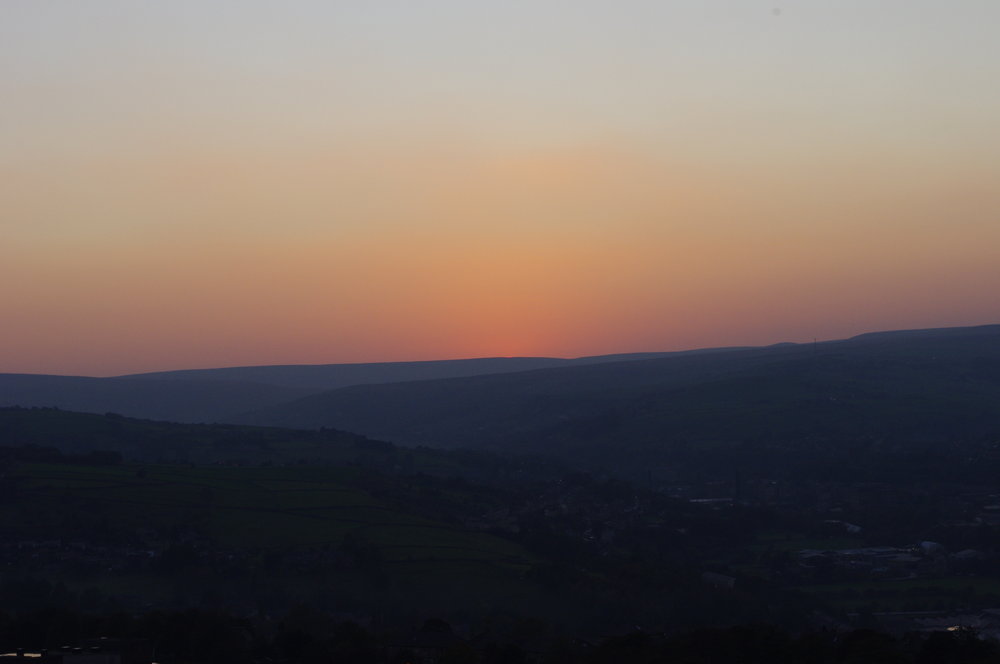 sunset over the colne valley