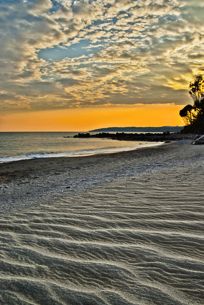sunset at lourdas beach