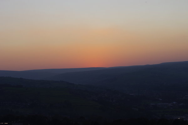 sunset over the colne valley
