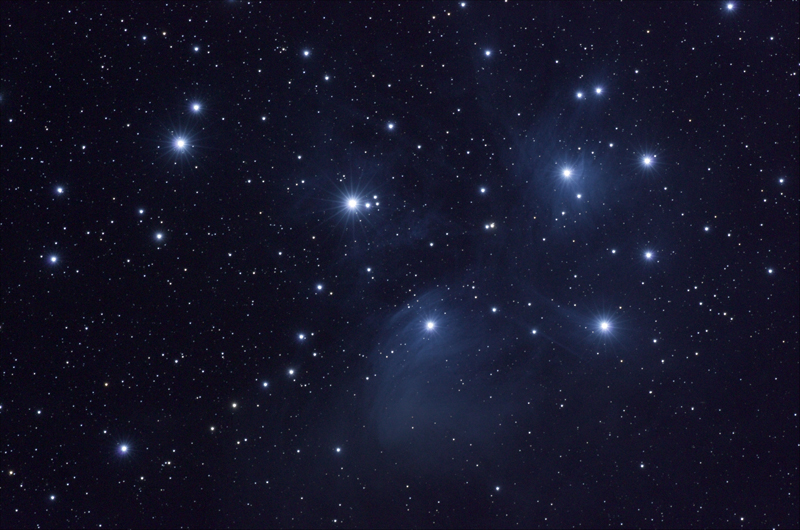 M45 Pleiades (Seven Sisters) Star Cluster (REPROCESSED)