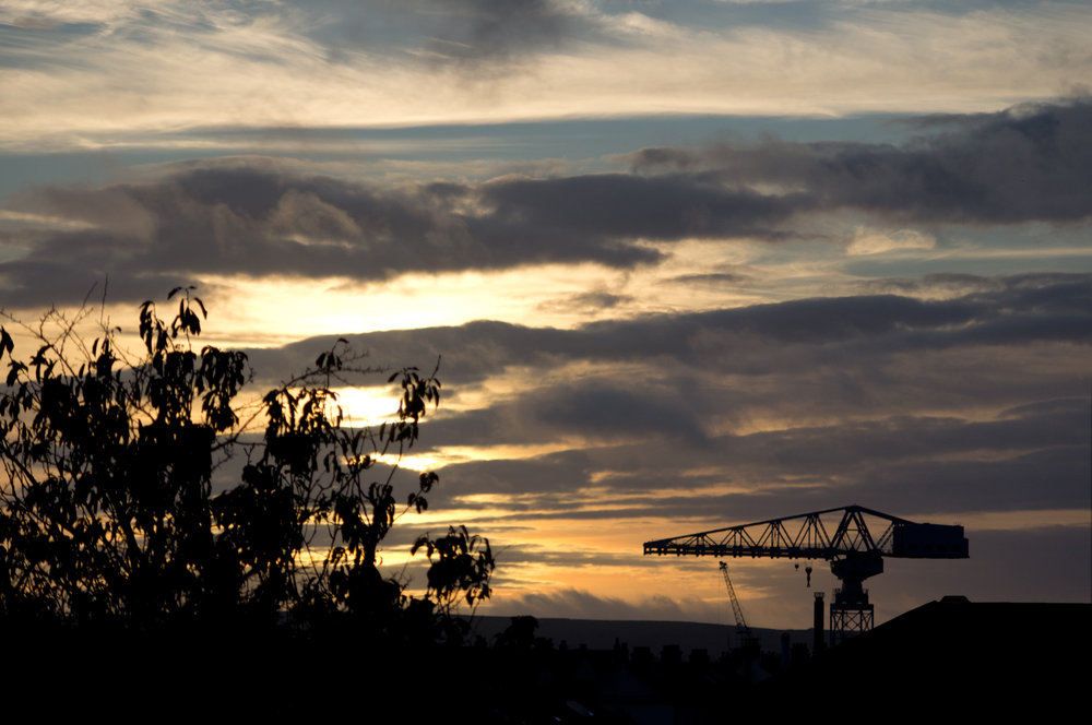 Sunset over Devonport Dockyard 1