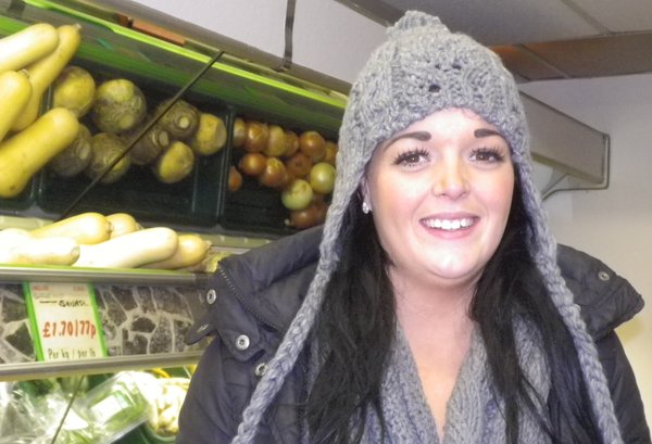 Kirsty and her new hat.