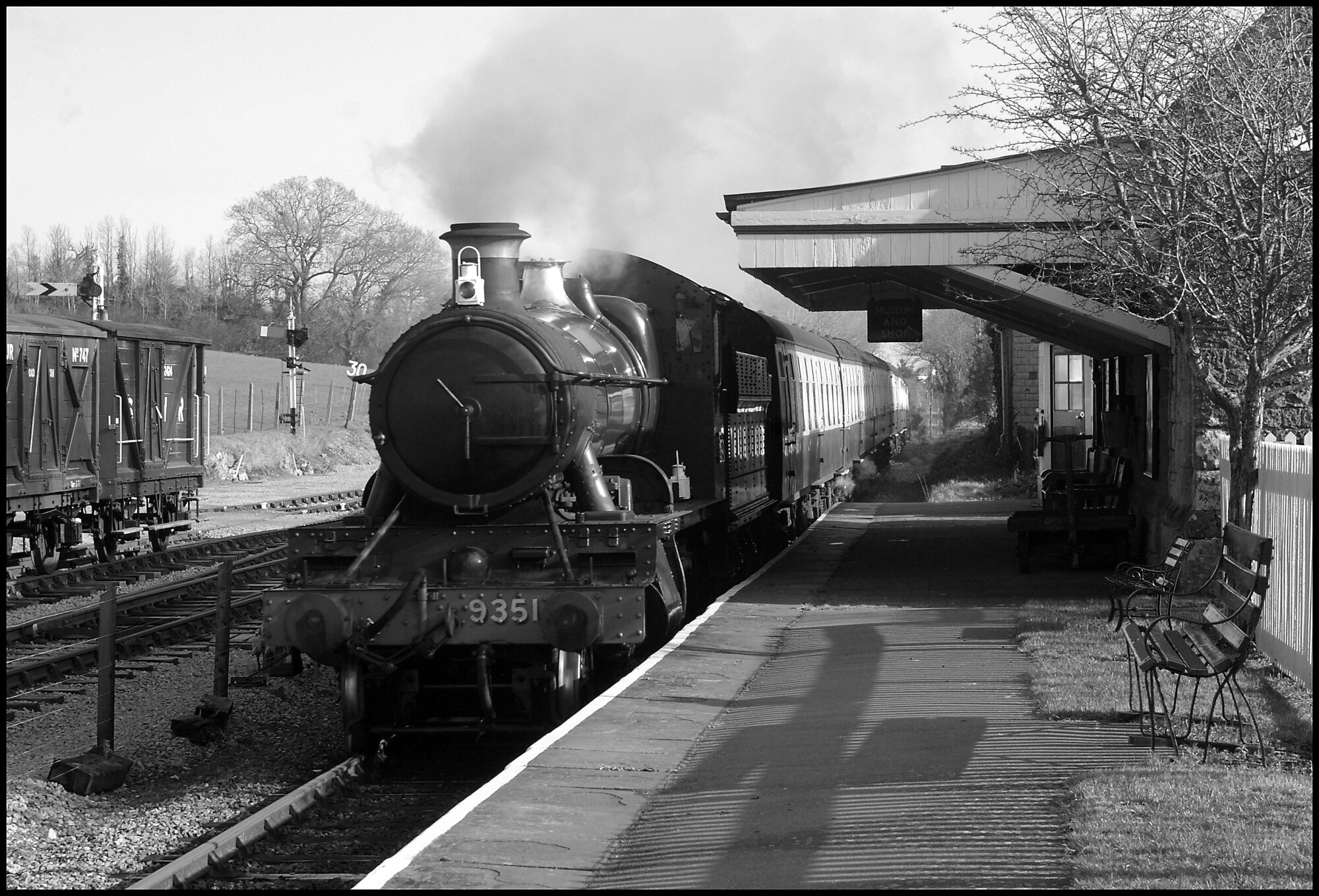 GWR Mogul no.9351 at Washford Station