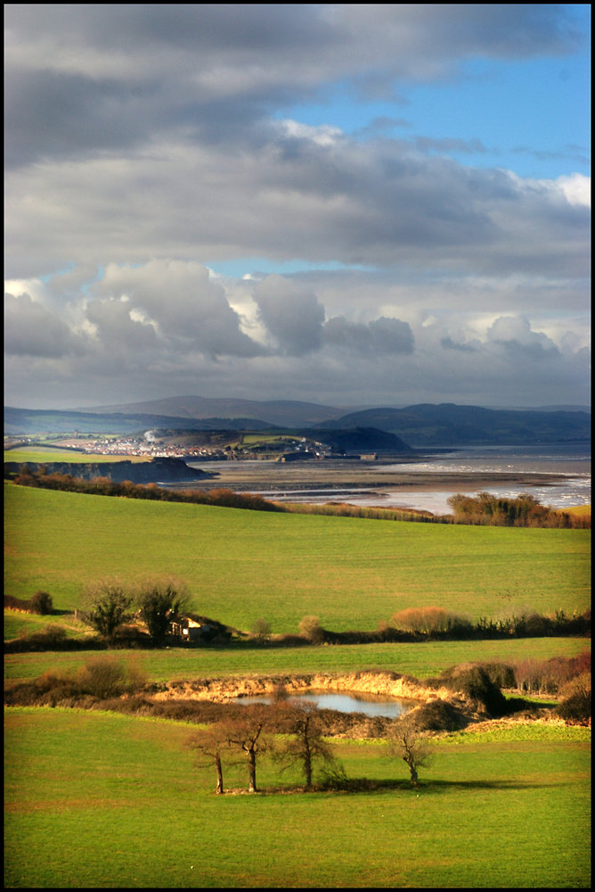 Farm Pond with Watchet Harbour, West Somerset